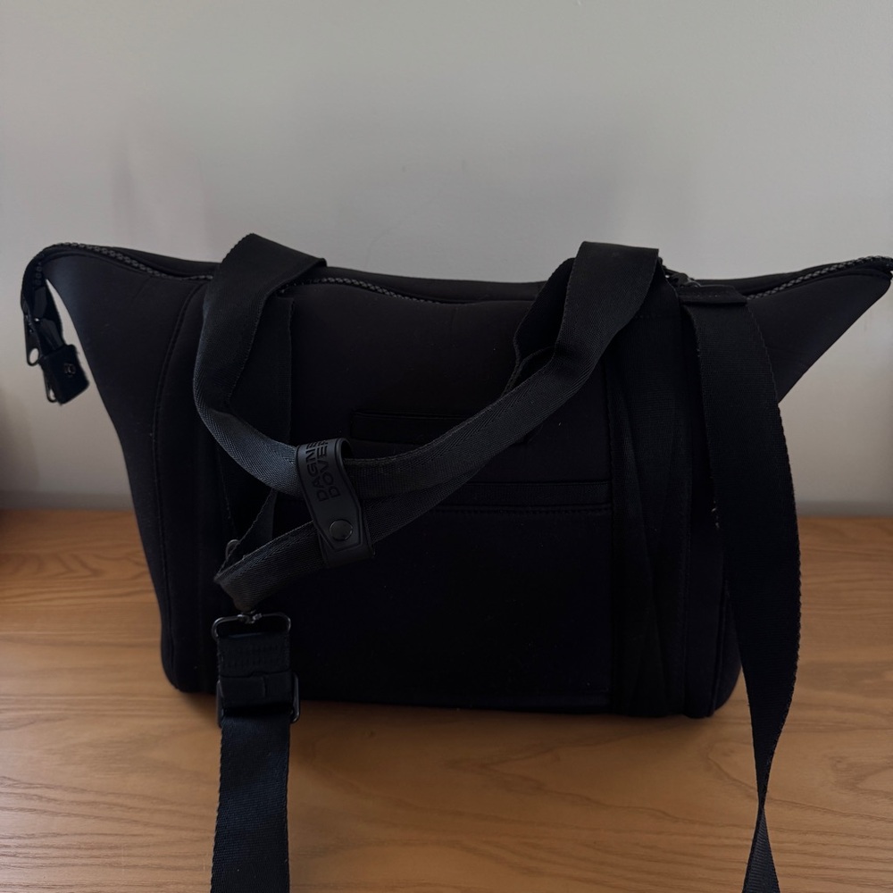 Dagne Dover Landon Neoprene Carry All Bag Onyx Black with Dust bag Medium - Picture 3 of 5